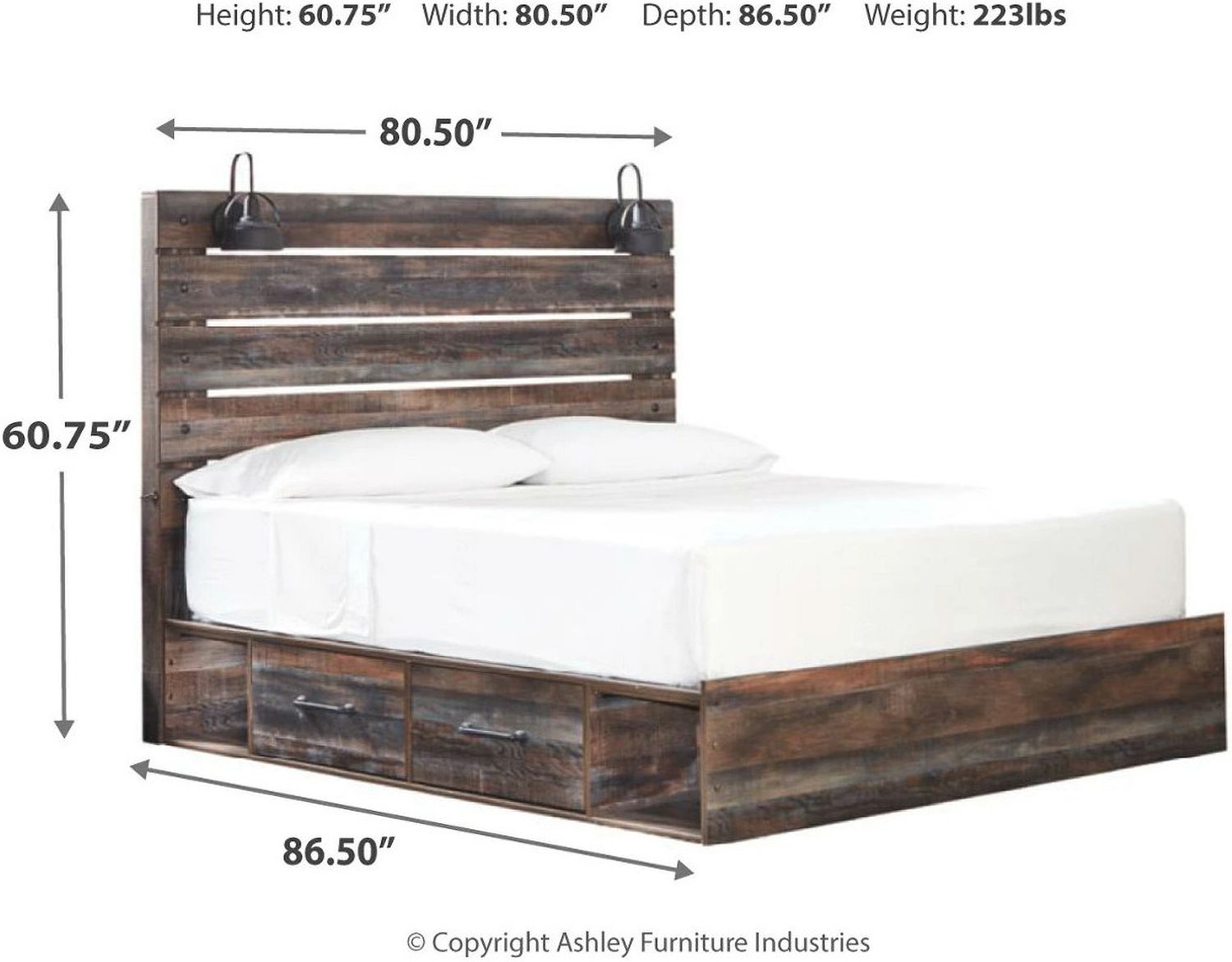 Drystan Multi King Panel Bed with Side Storage B211B15