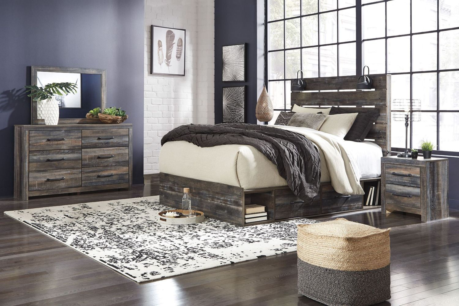 Drystan Multi King Panel Bed with Side Storage B211B15