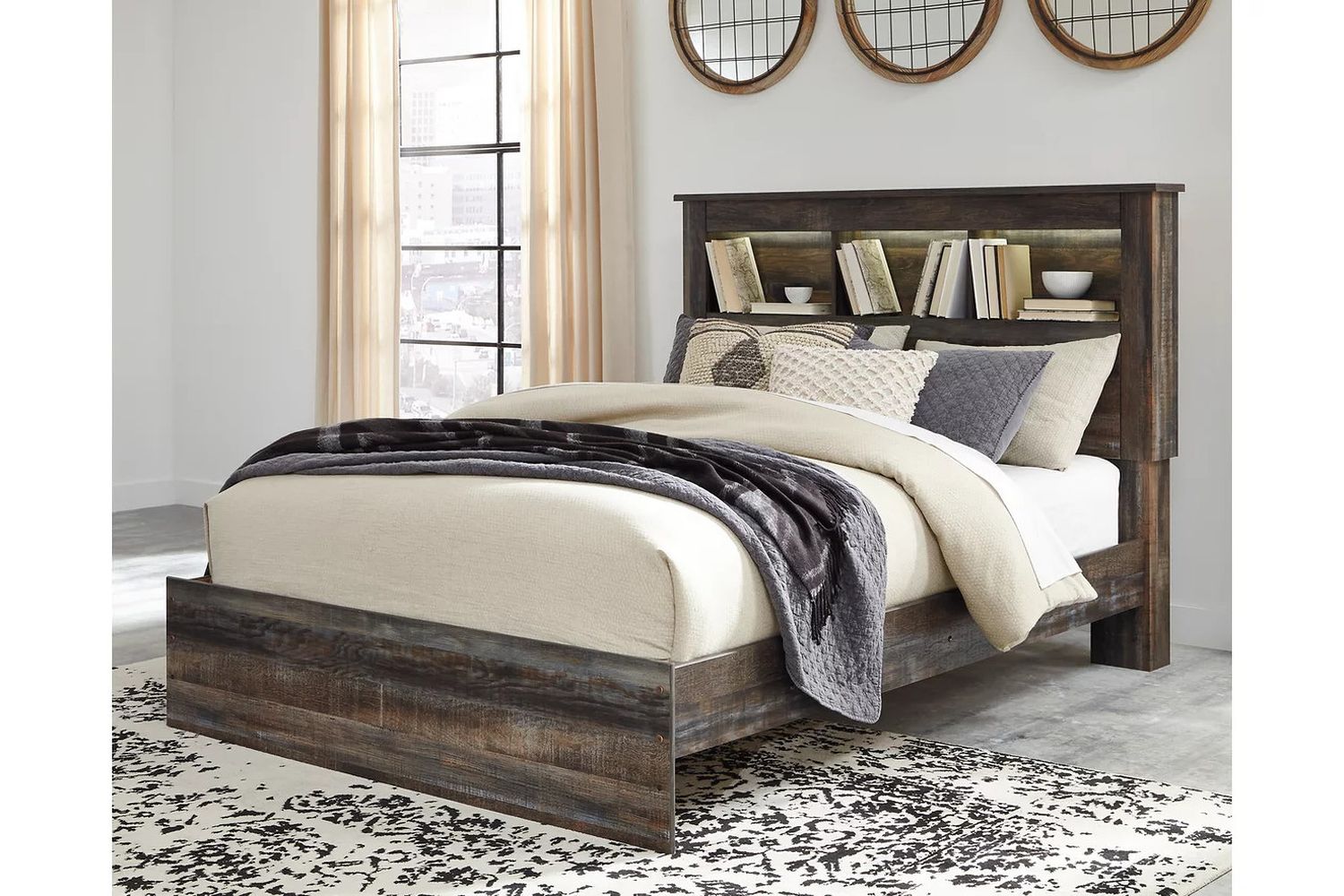 Drystan Multi Queen Bookcase Panel Bed B211B16
