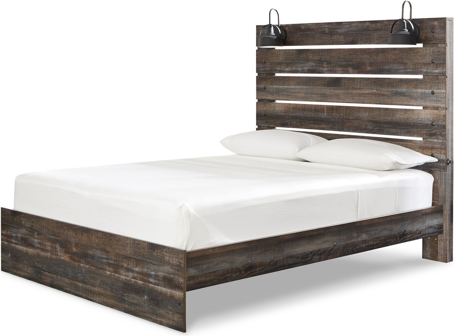 Drystan Multi Queen Bookcase Panel Bed with Side Storage B211B17