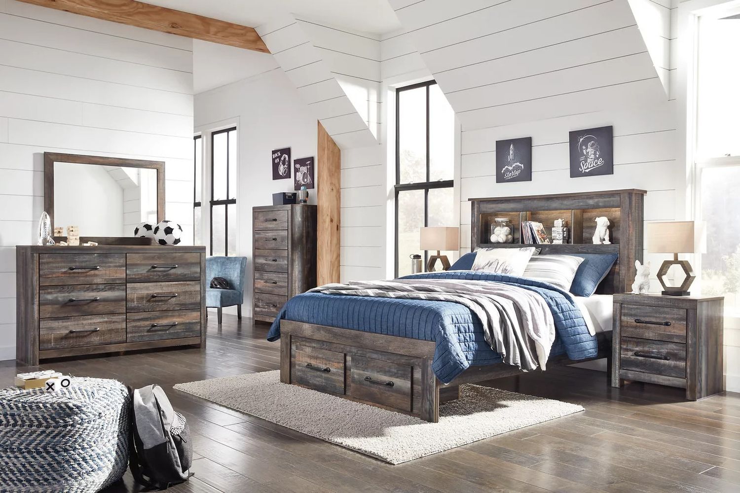 Drystan Multi Full Bookcase Storage Bed B211B21