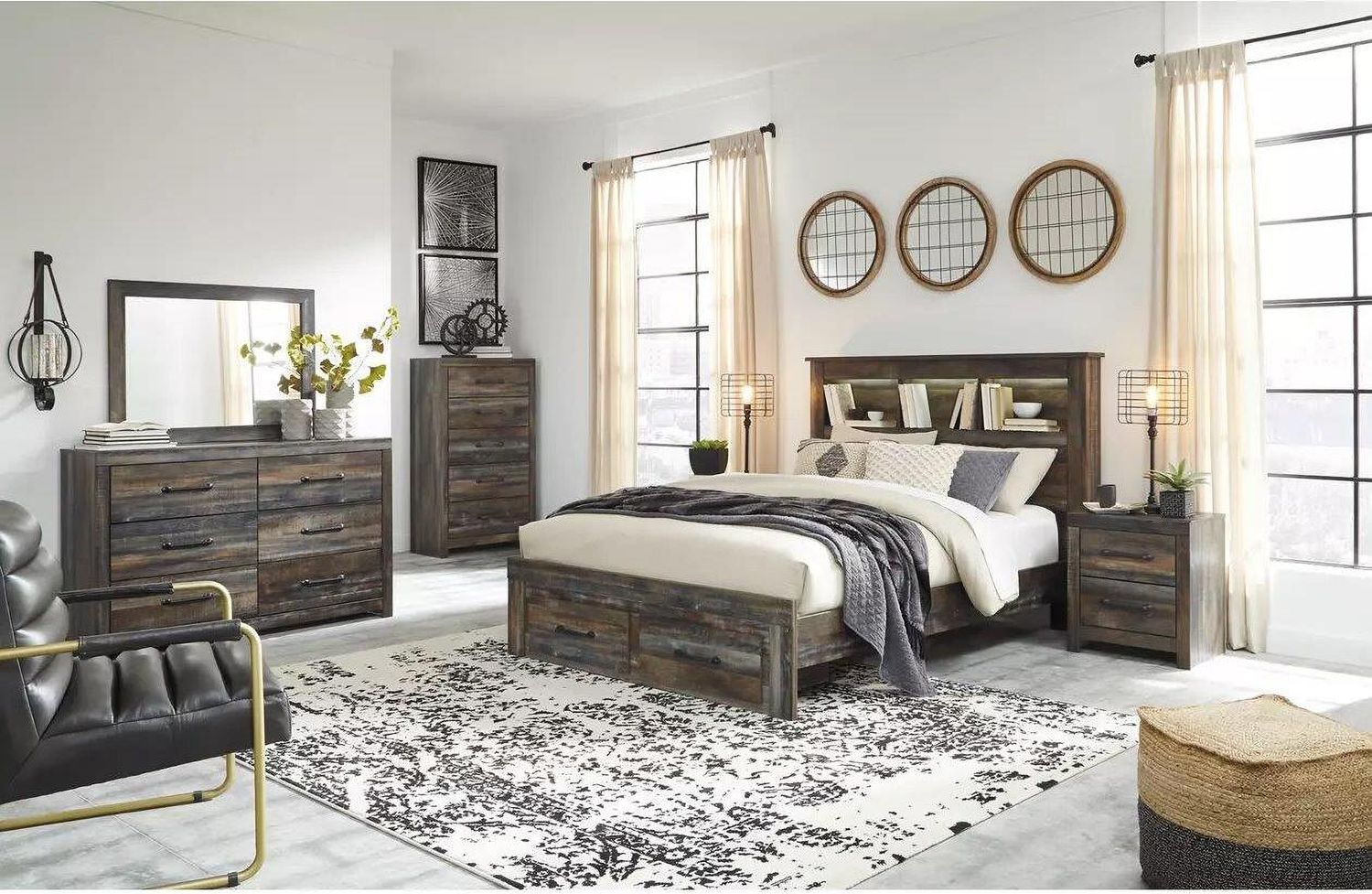Drystan Multi Queen Bookcase Storage Bed B211B23