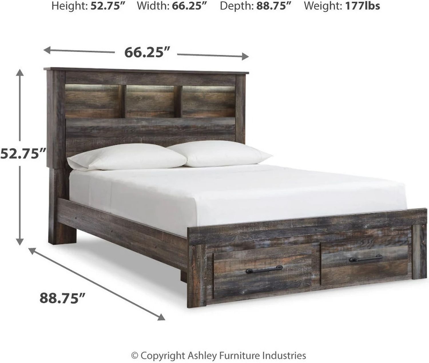Drystan Multi Queen Bookcase Storage Bed B211B23