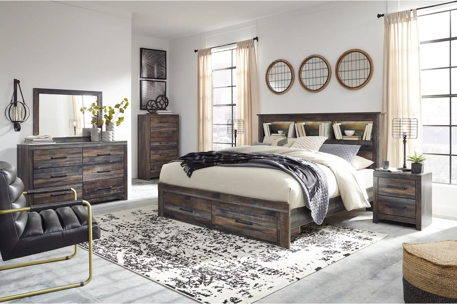 Drystan Multi King Bookcase Storage Bed B211B27