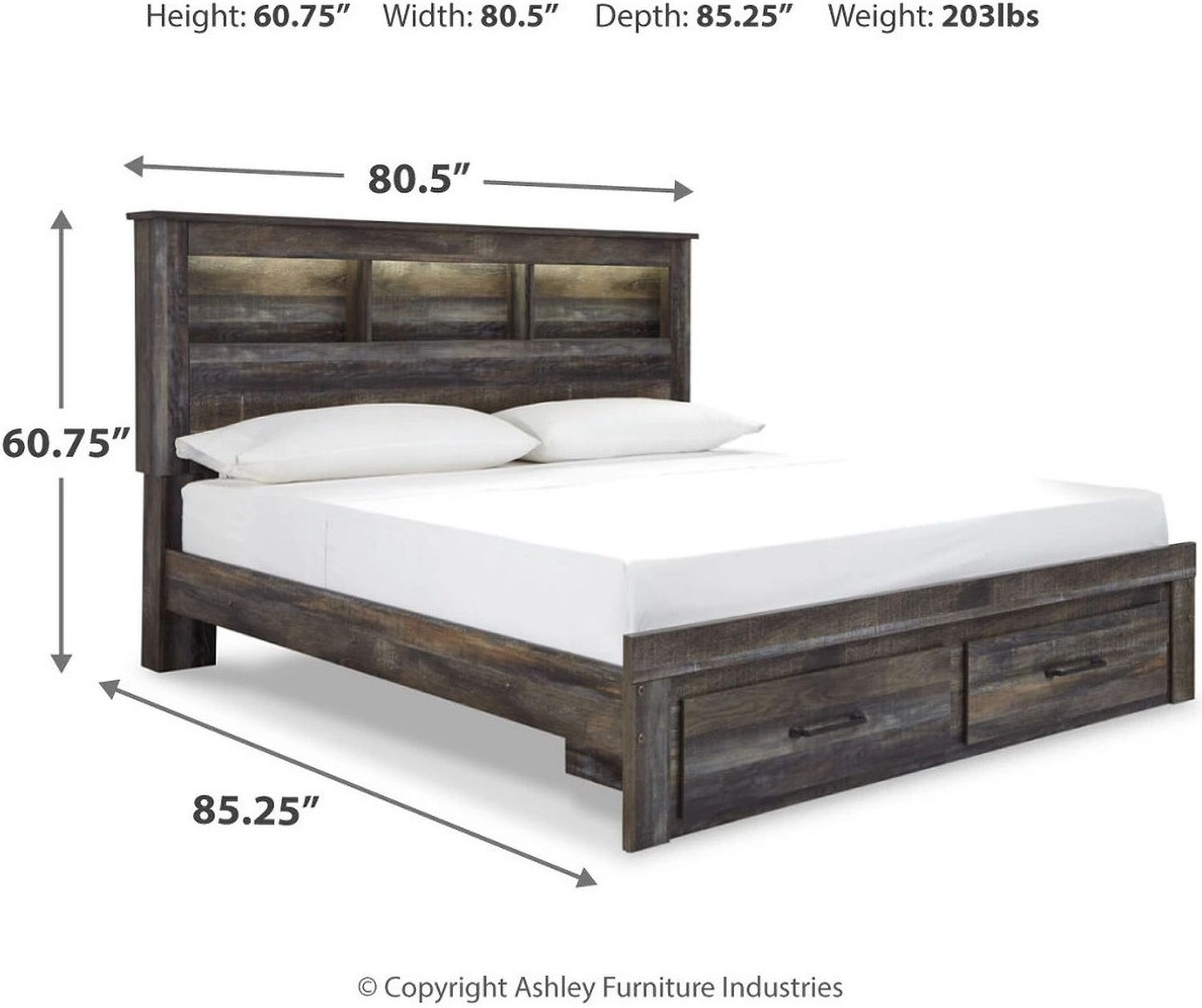 Drystan Multi King Bookcase Storage Bed B211B27