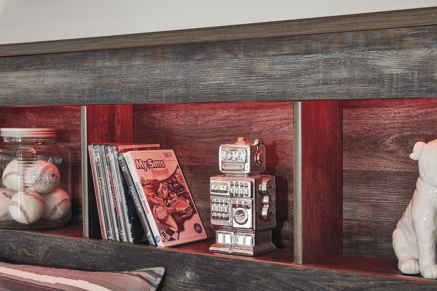 Drystan Multi Full Bookcase Panel Bed with Side Storage B211B44