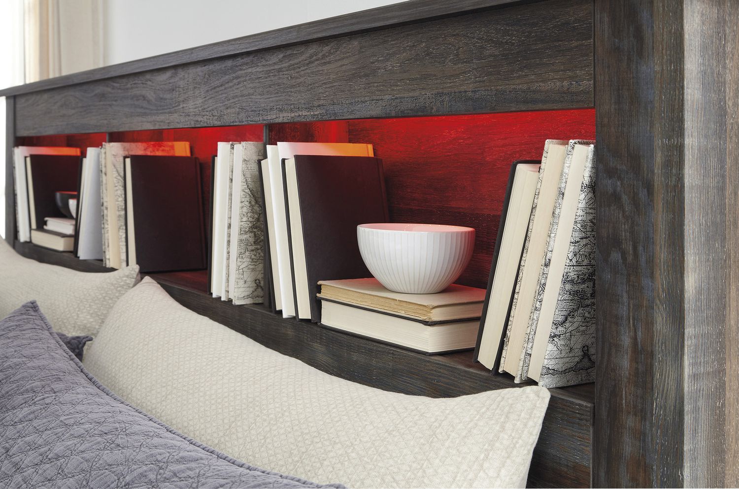 Drystan Multi King Bookcase Panel Bed with Side Storage B211B51