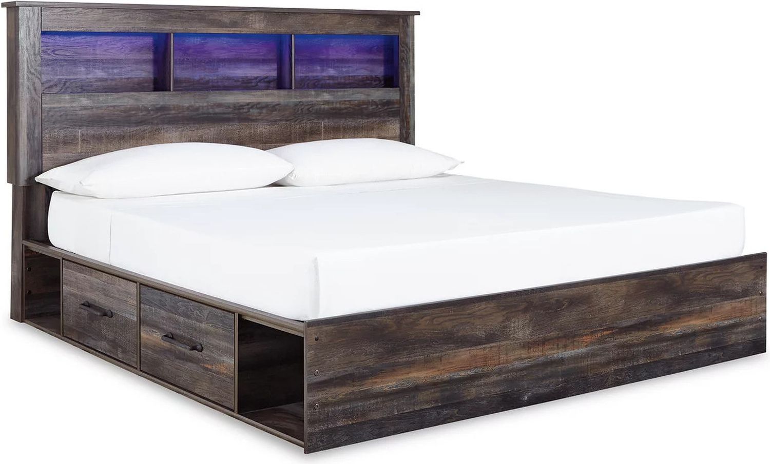 Drystan Multi King Bookcase Panel Bed with Two Underbed Storage B211B52