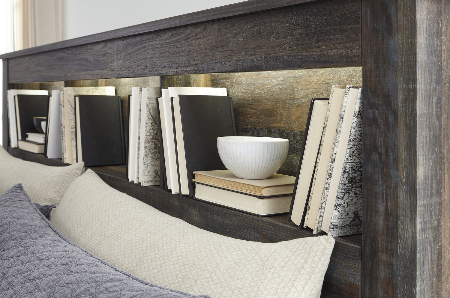 Drystan Multi King Bookcase Panel Bed with Two Underbed Storage B211B52