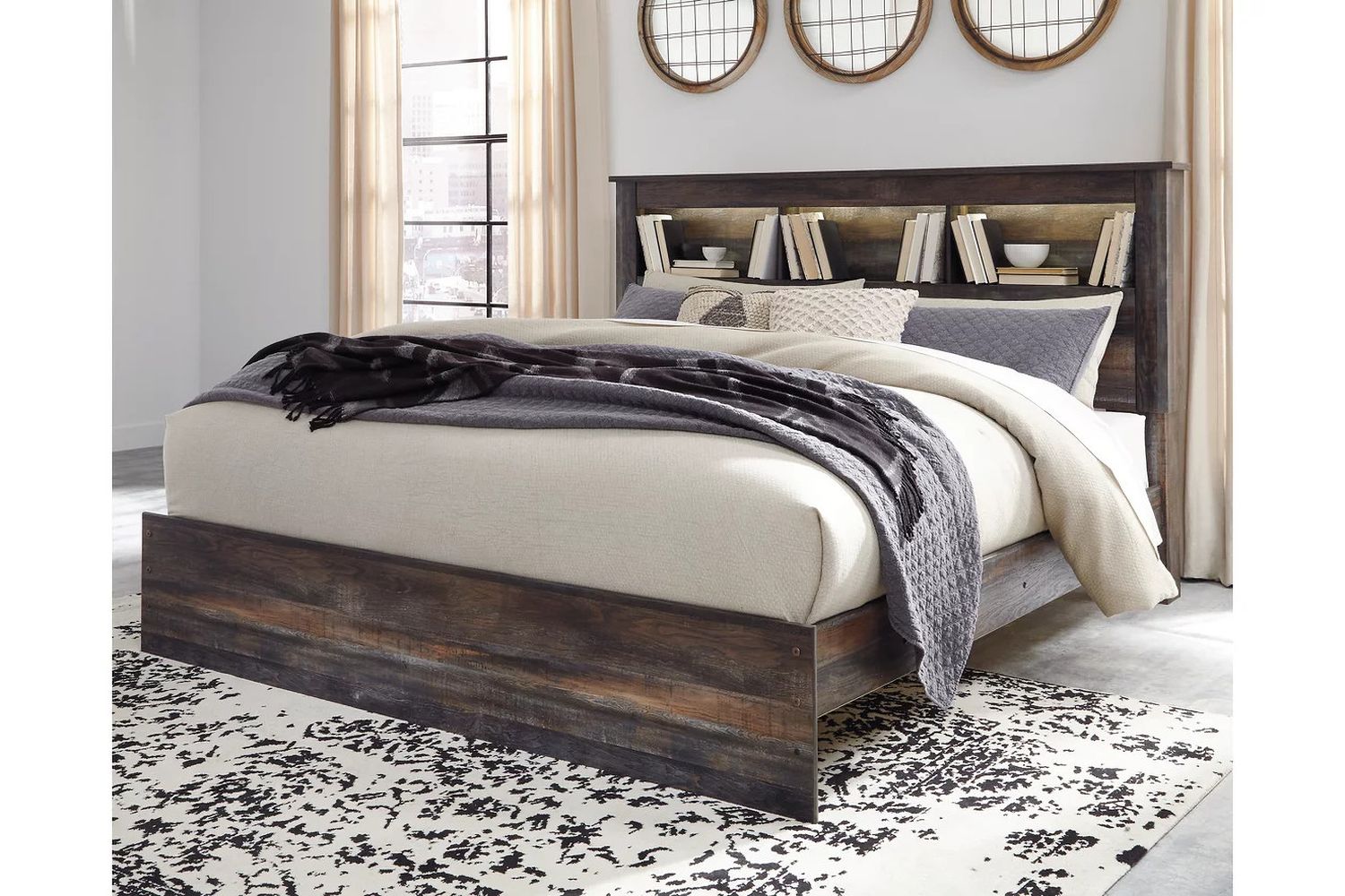 Drystan Multi King Bookcase Panel Bed B211B53