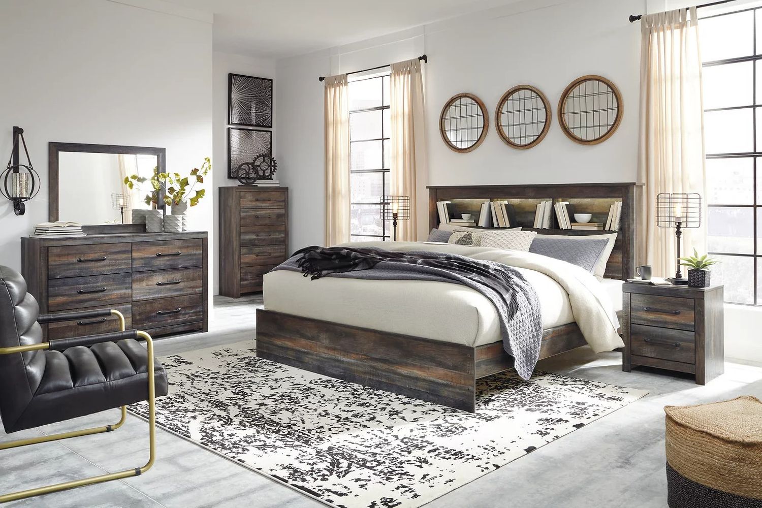 Drystan Multi King Bookcase Panel Bed B211B53