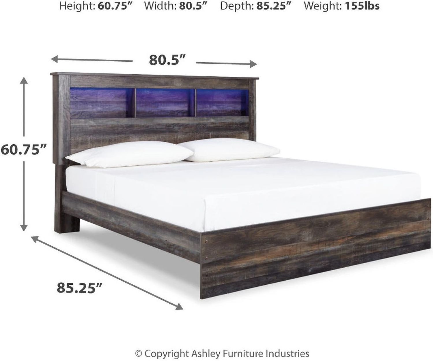 Drystan Multi King Bookcase Panel Bed B211B53