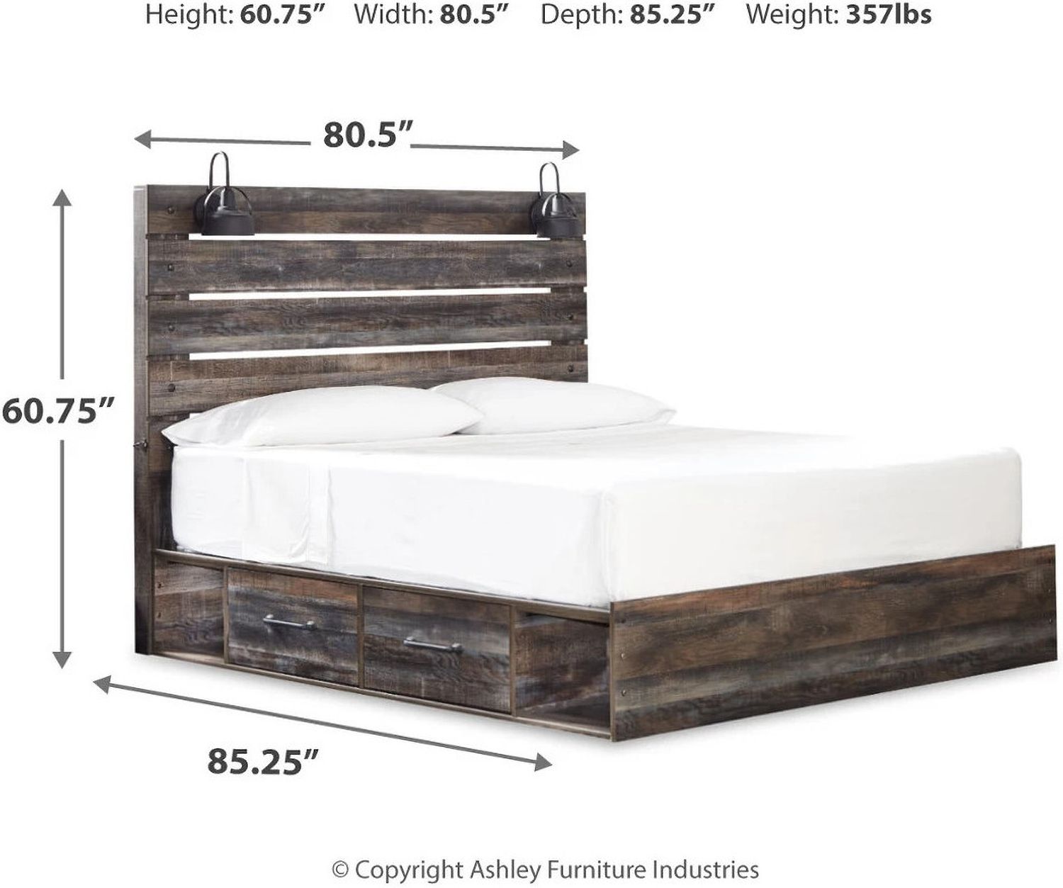 Drystan Multi King Panel Bed with Two Underbed Storage B211B54
