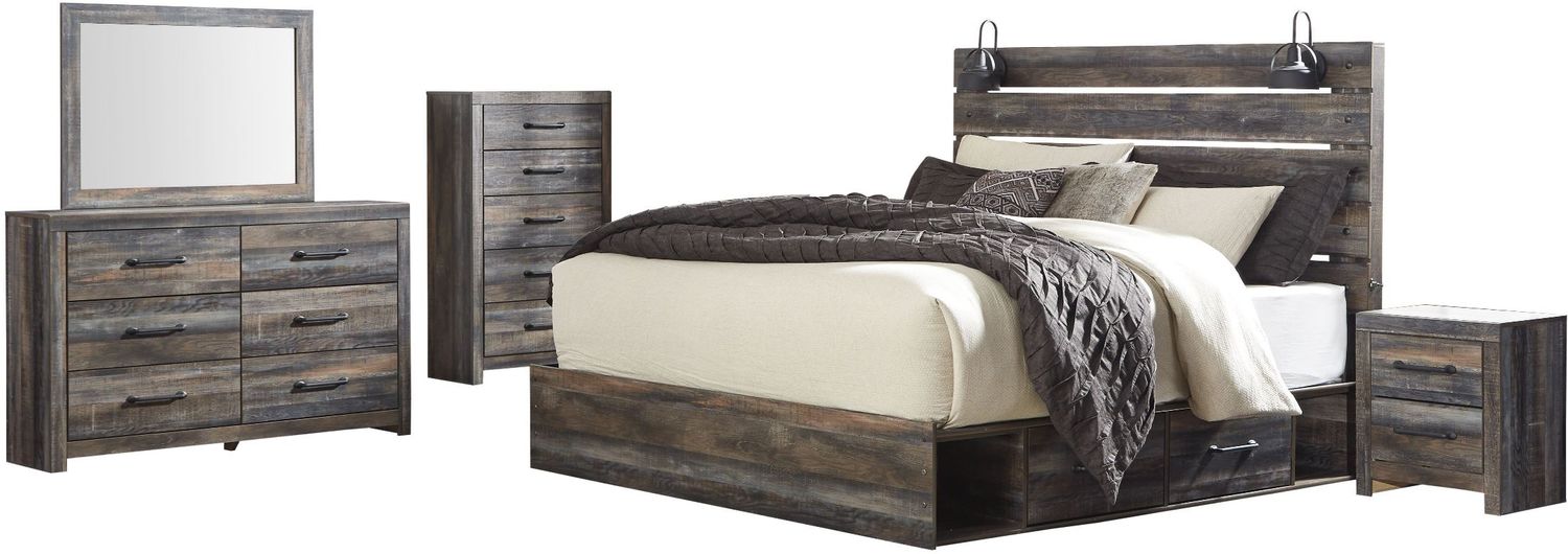 Drystan Multi King Panel Bed with Two Underbed Storage B211B54
