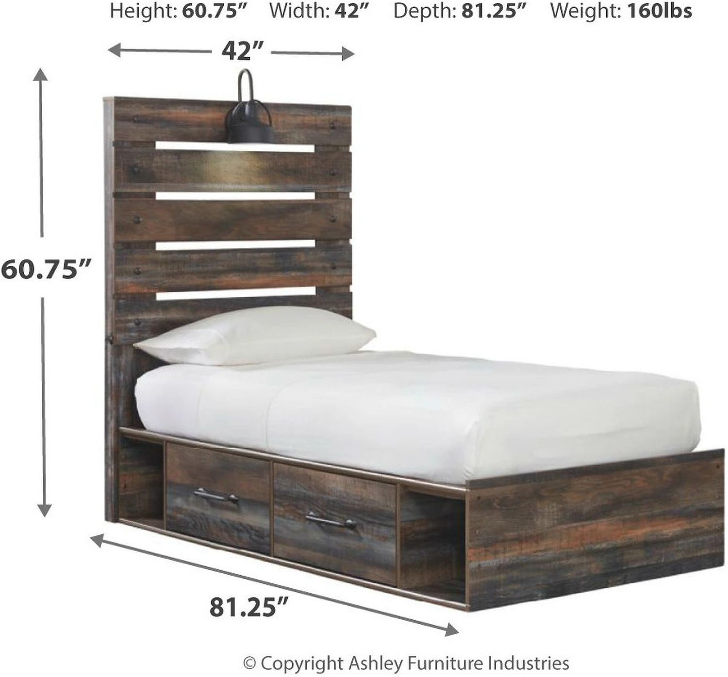 Drystan Multi Twin Panel Bed with Underbed Storage B211B8