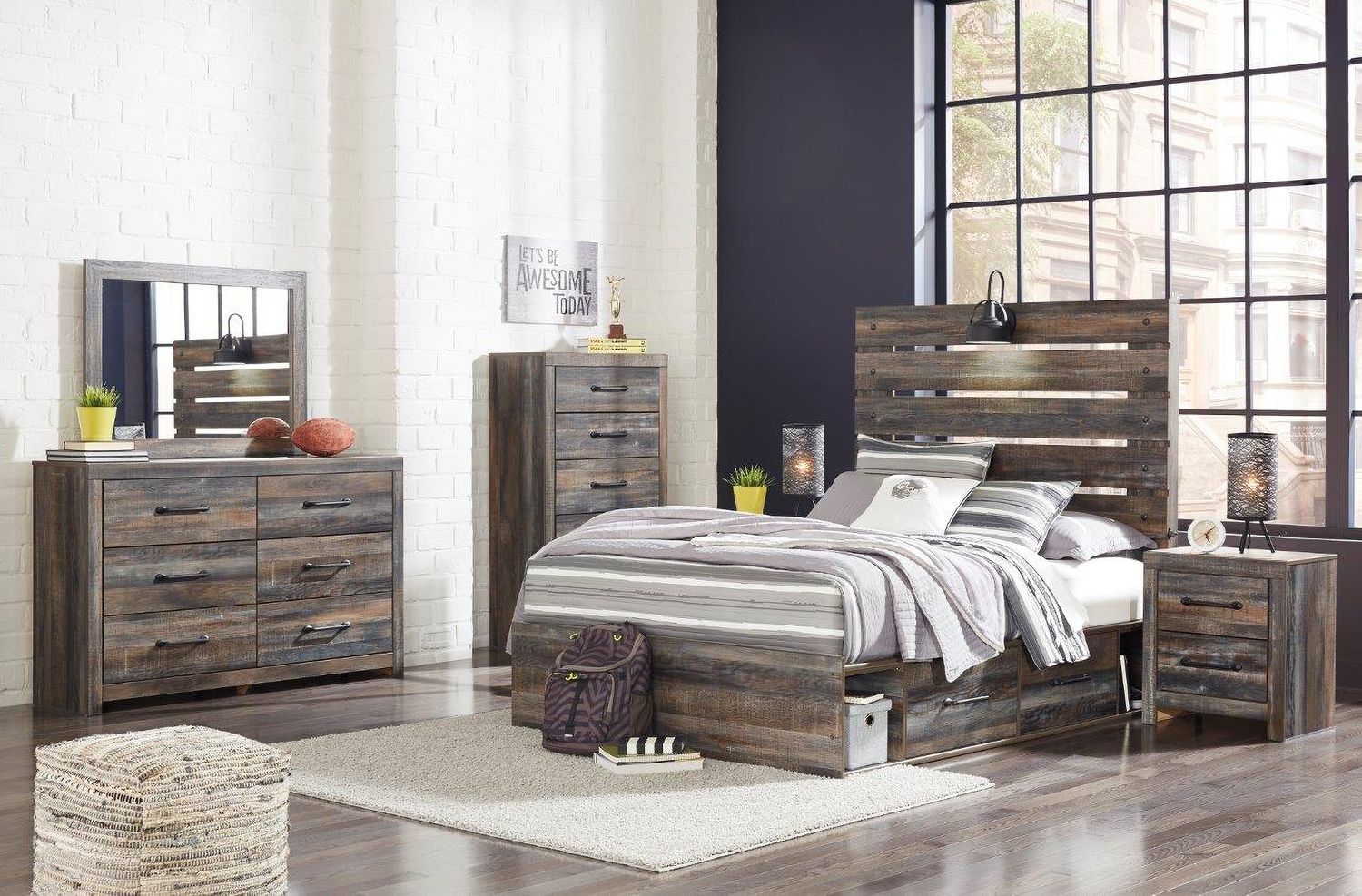 Drystan Multi Full Panel Bed With One Side Storage B211B9