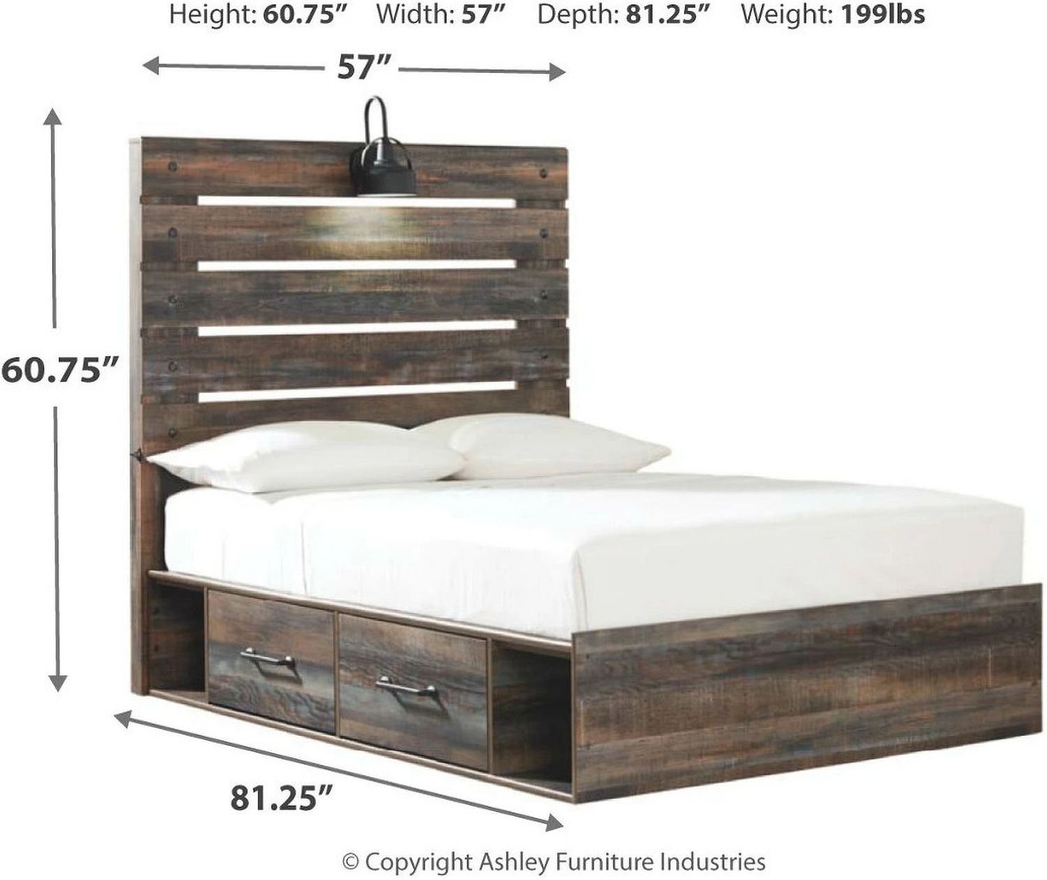 Drystan Multi Full Panel Bed With One Side Storage B211B9