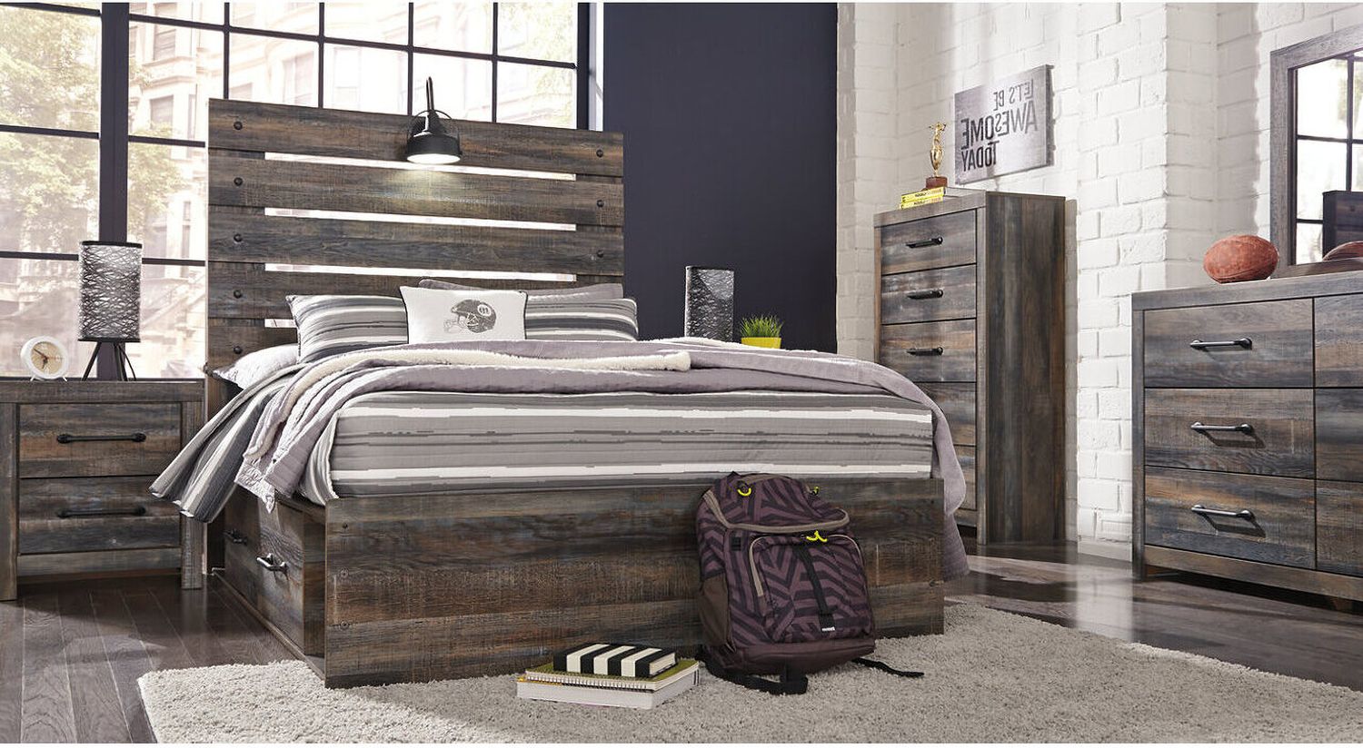 Drystan Multi Full Panel Bed With One Side Storage B211B9