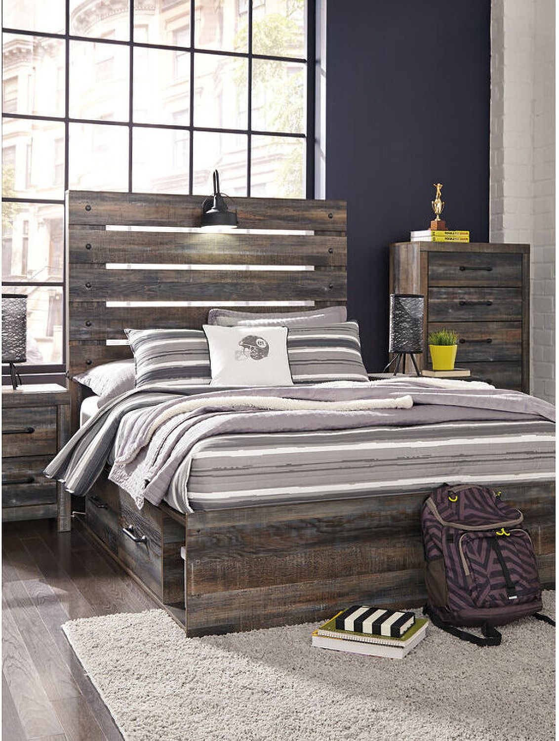 Drystan Multi Full Panel Bed With One Side Storage B211B9