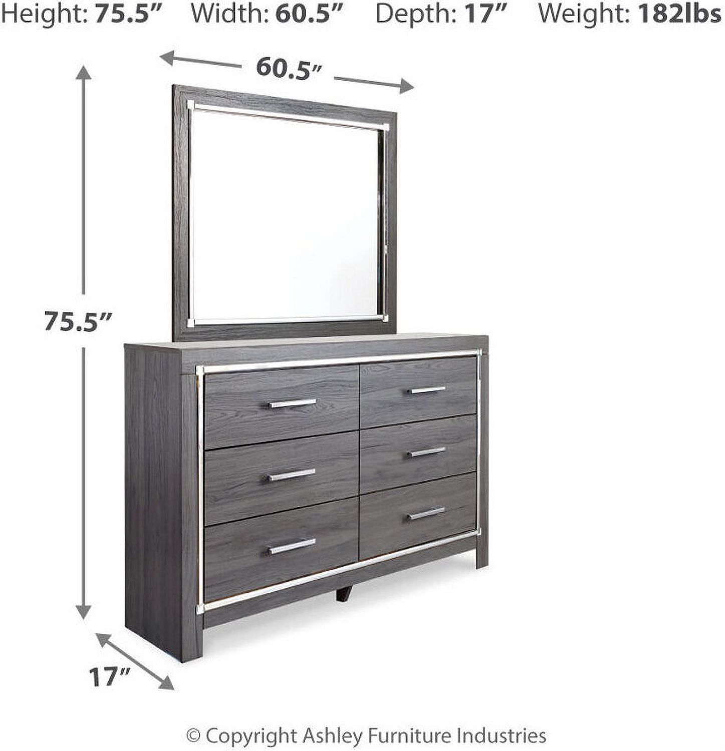 Lodanna Gray Bedroom Mirror B21436