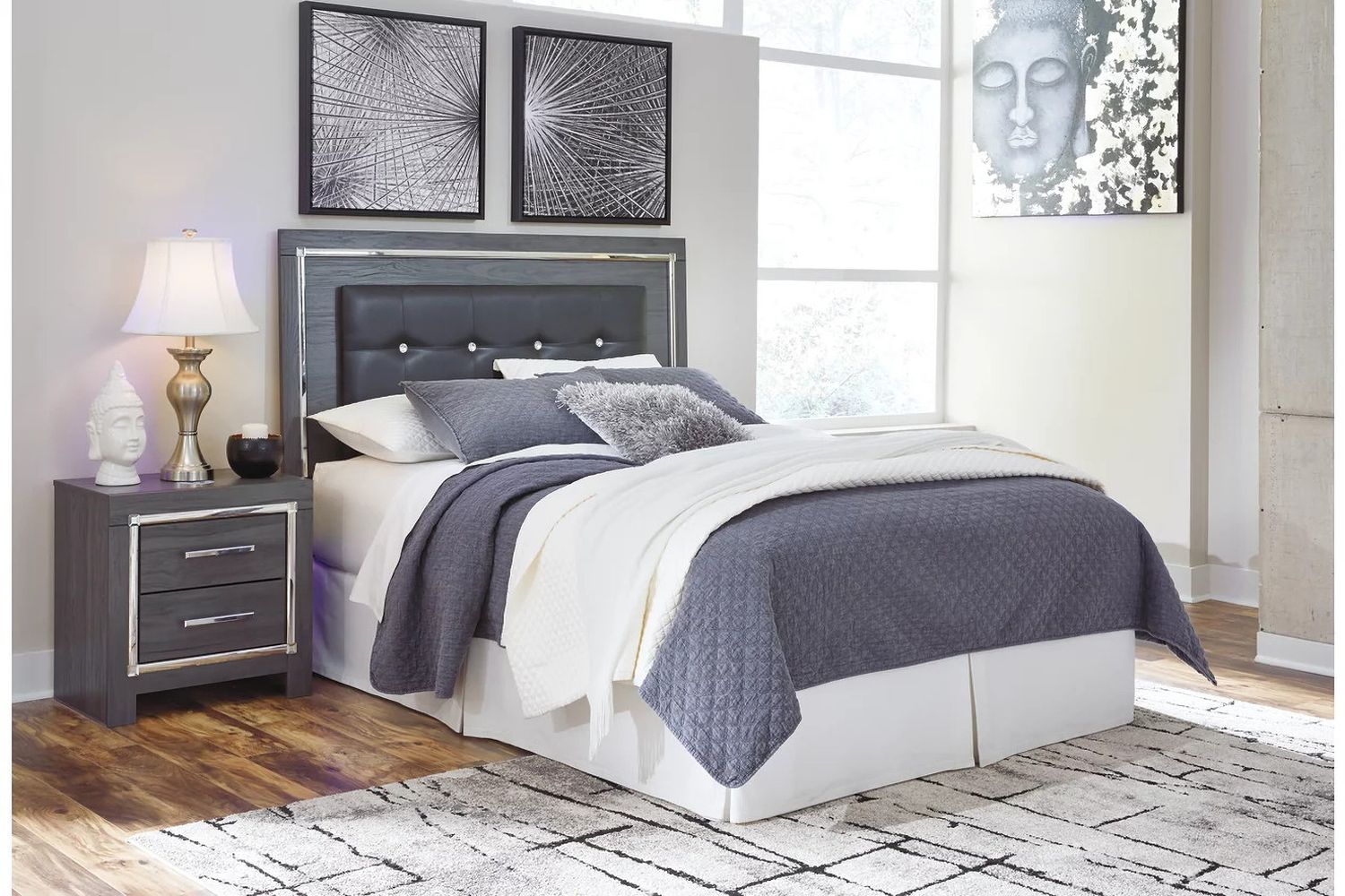 Lodanna Gray Queen Upholstered Panel Headboard Only B21457
