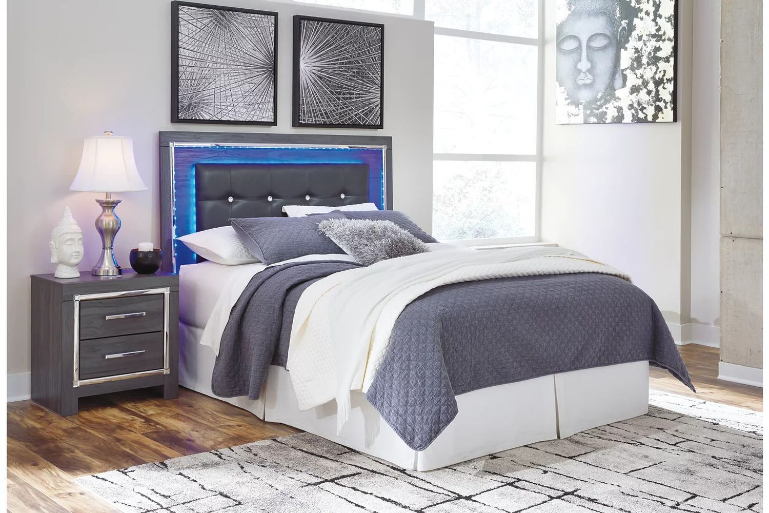 Lodanna Gray Queen Upholstered Panel Headboard Only B21457