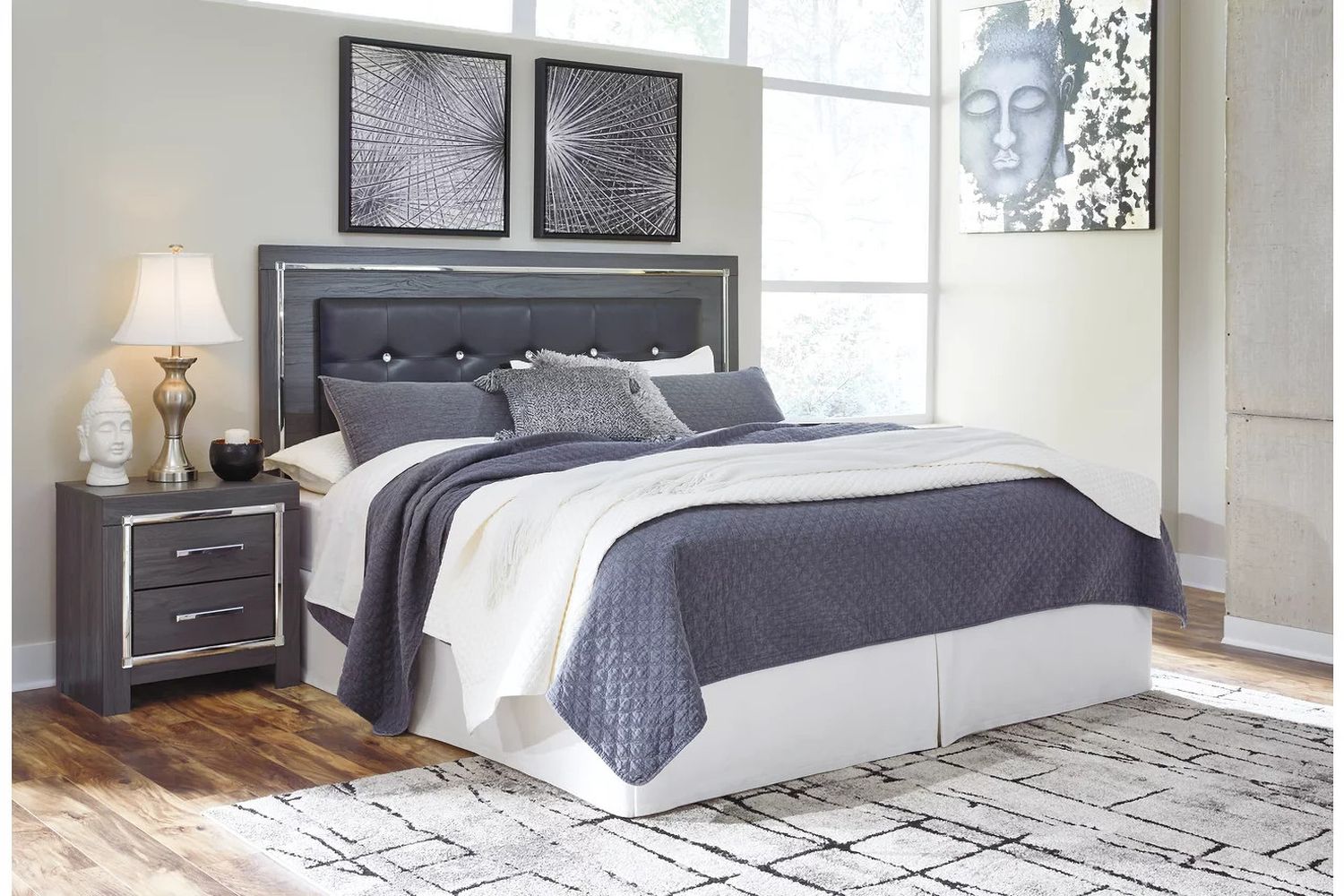 Lodanna Gray King/California King Upholstered Panel Headboard Only B21458