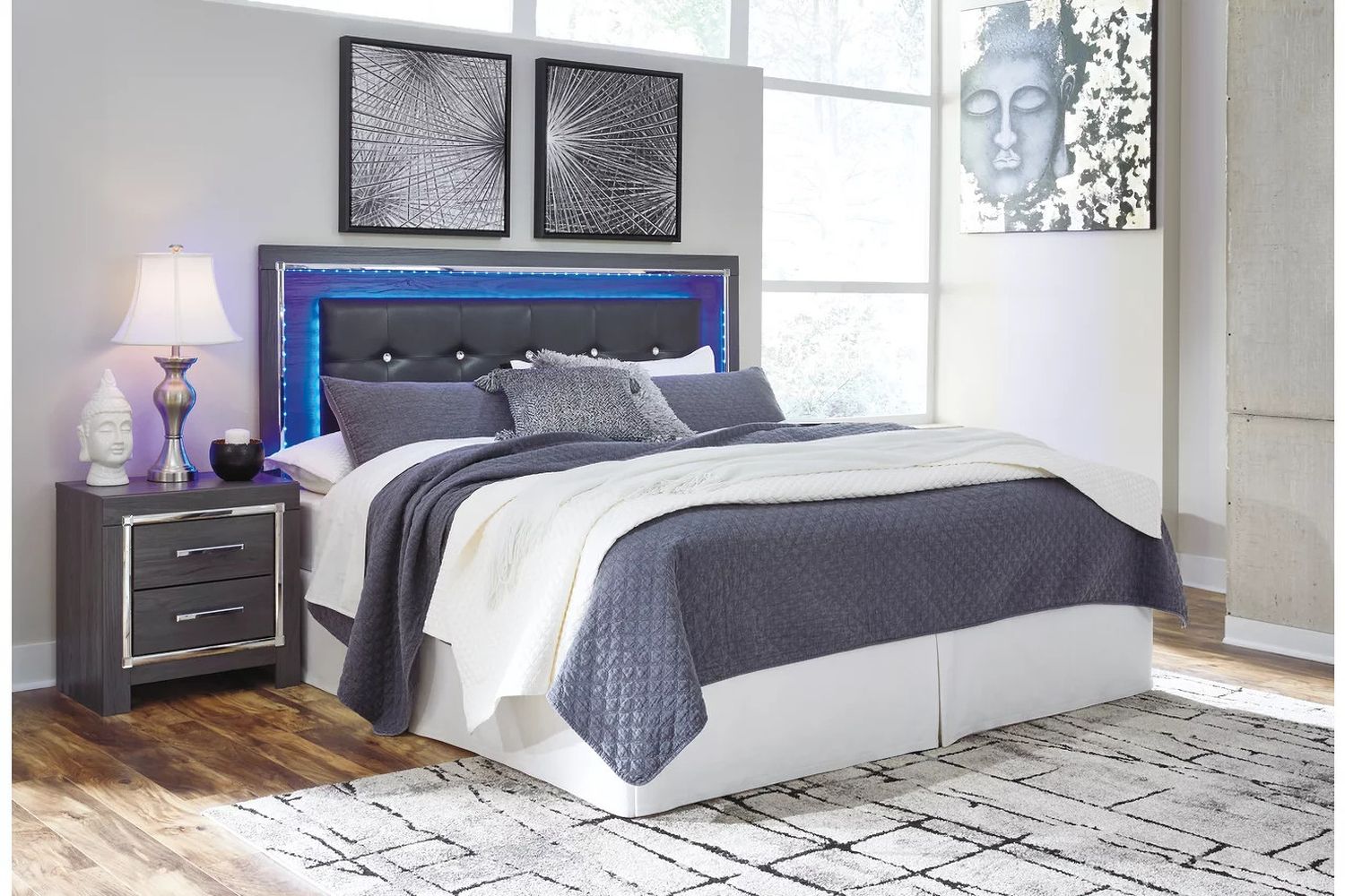 Lodanna Gray King/California King Upholstered Panel Headboard Only B21458