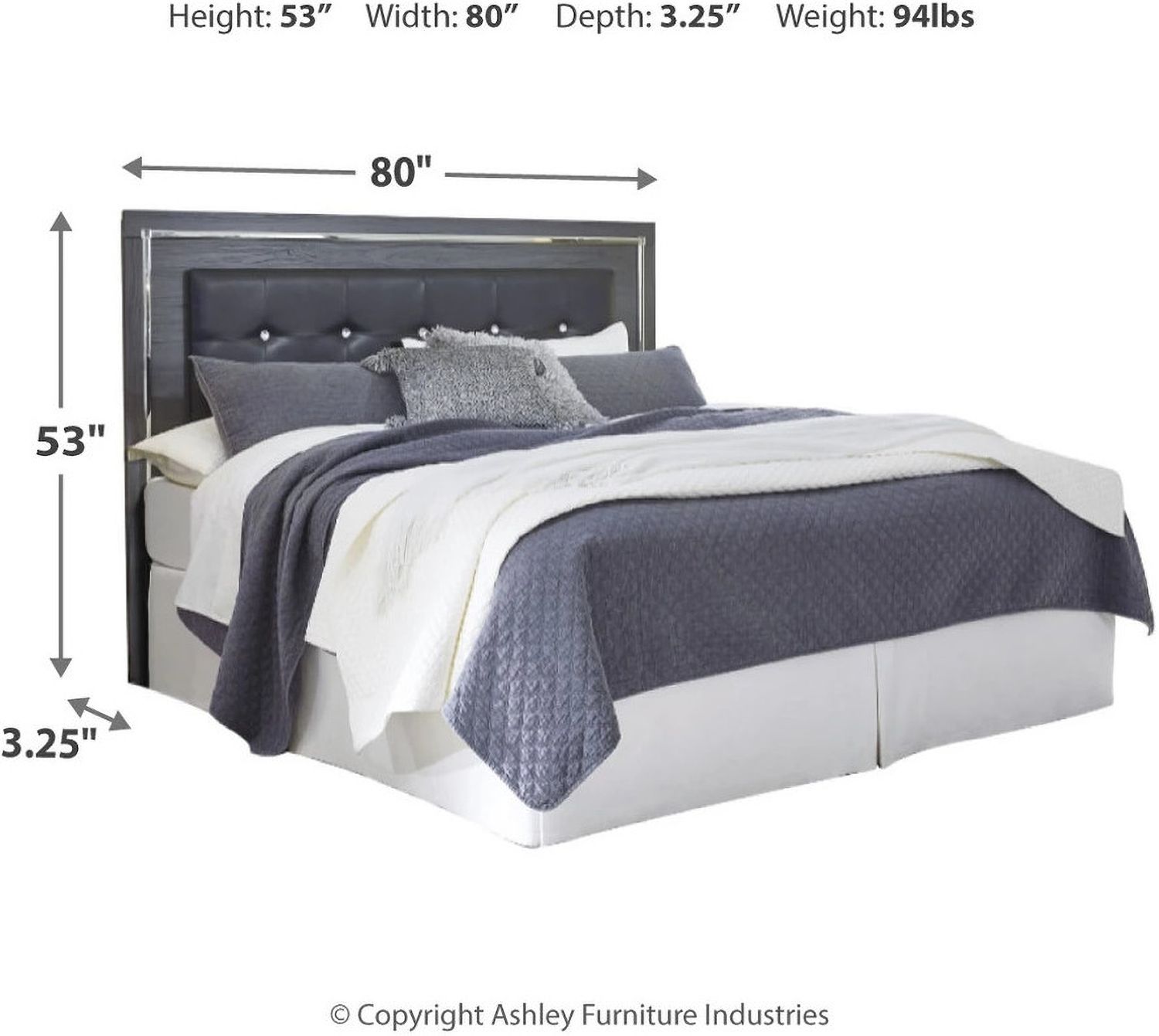 Lodanna Gray King/California King Upholstered Panel Headboard Only B21458