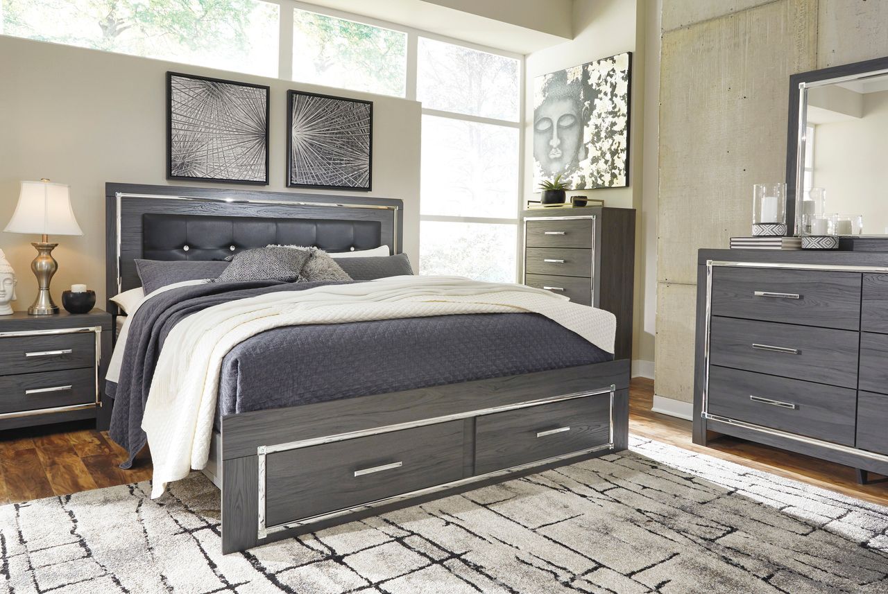 Lodanna Gray King/California King Upholstered Panel Headboard Only B21458