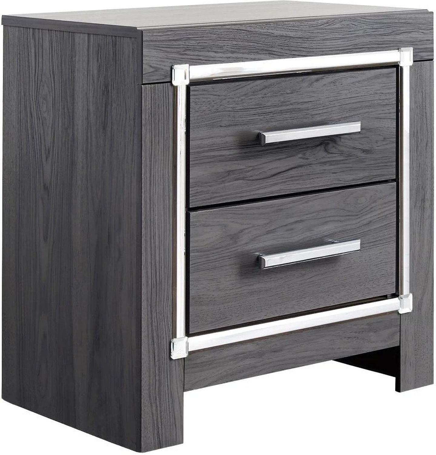 Lodanna Gray Two Drawer Nightstand B21492