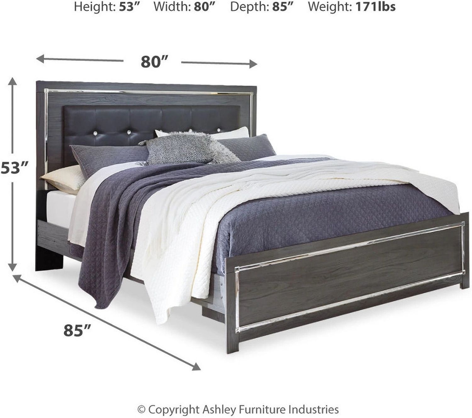 Lodanna Gray King Upholstered Panel Bed B214B10
