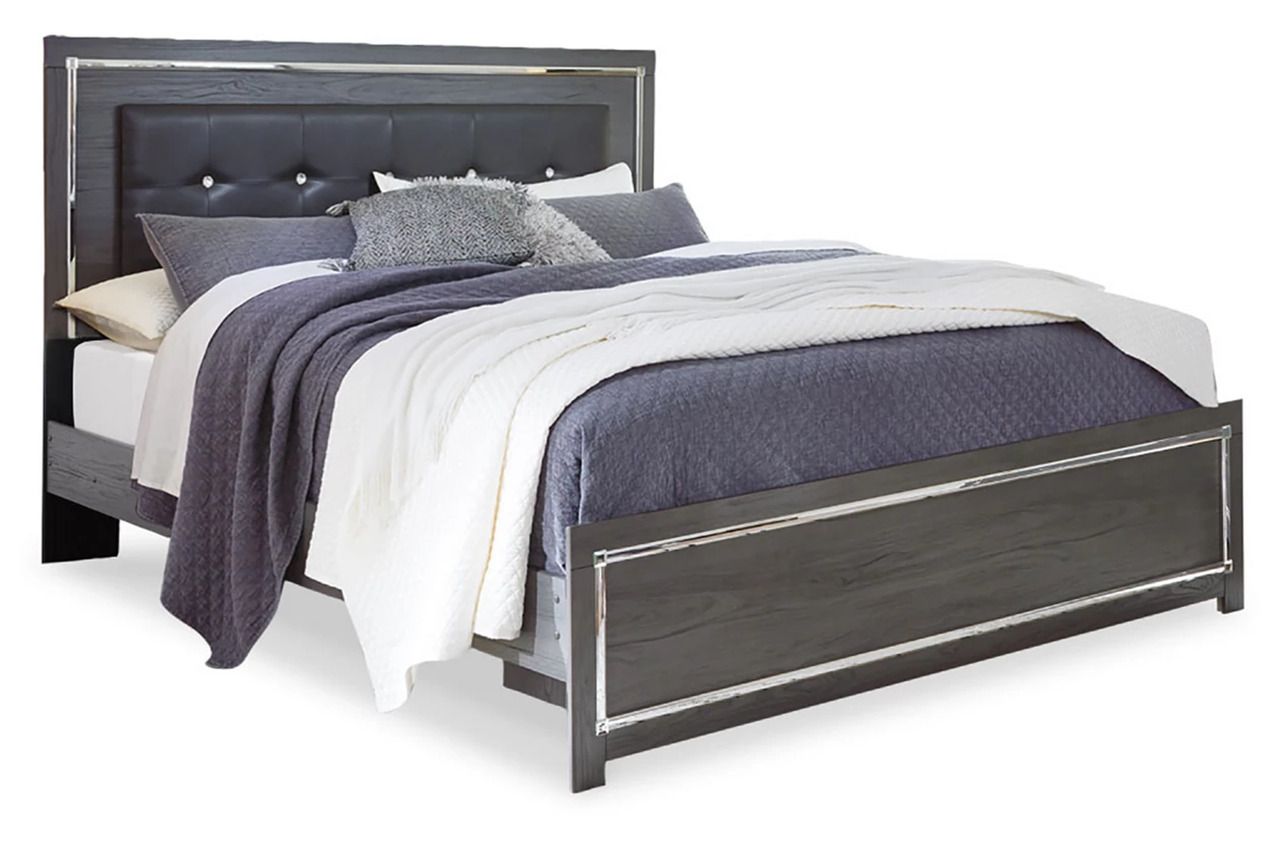 Lodanna Gray King Upholstered Panel Bed B214B10