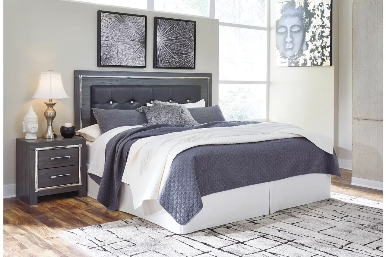 Lodanna Gray King Upholstered Panel Bed B214B10
