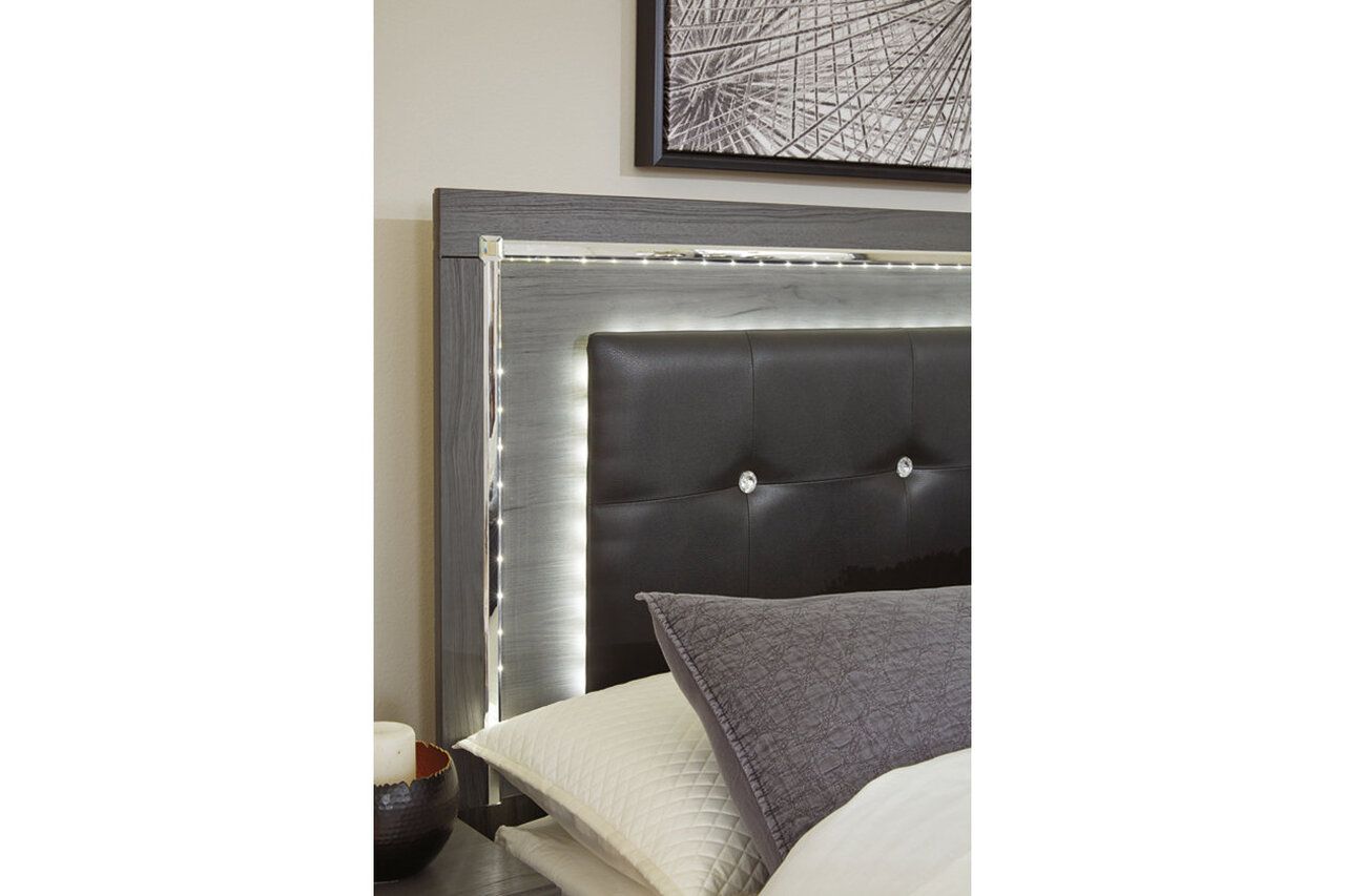 Lodanna Gray King Upholstered Panel Bed B214B10