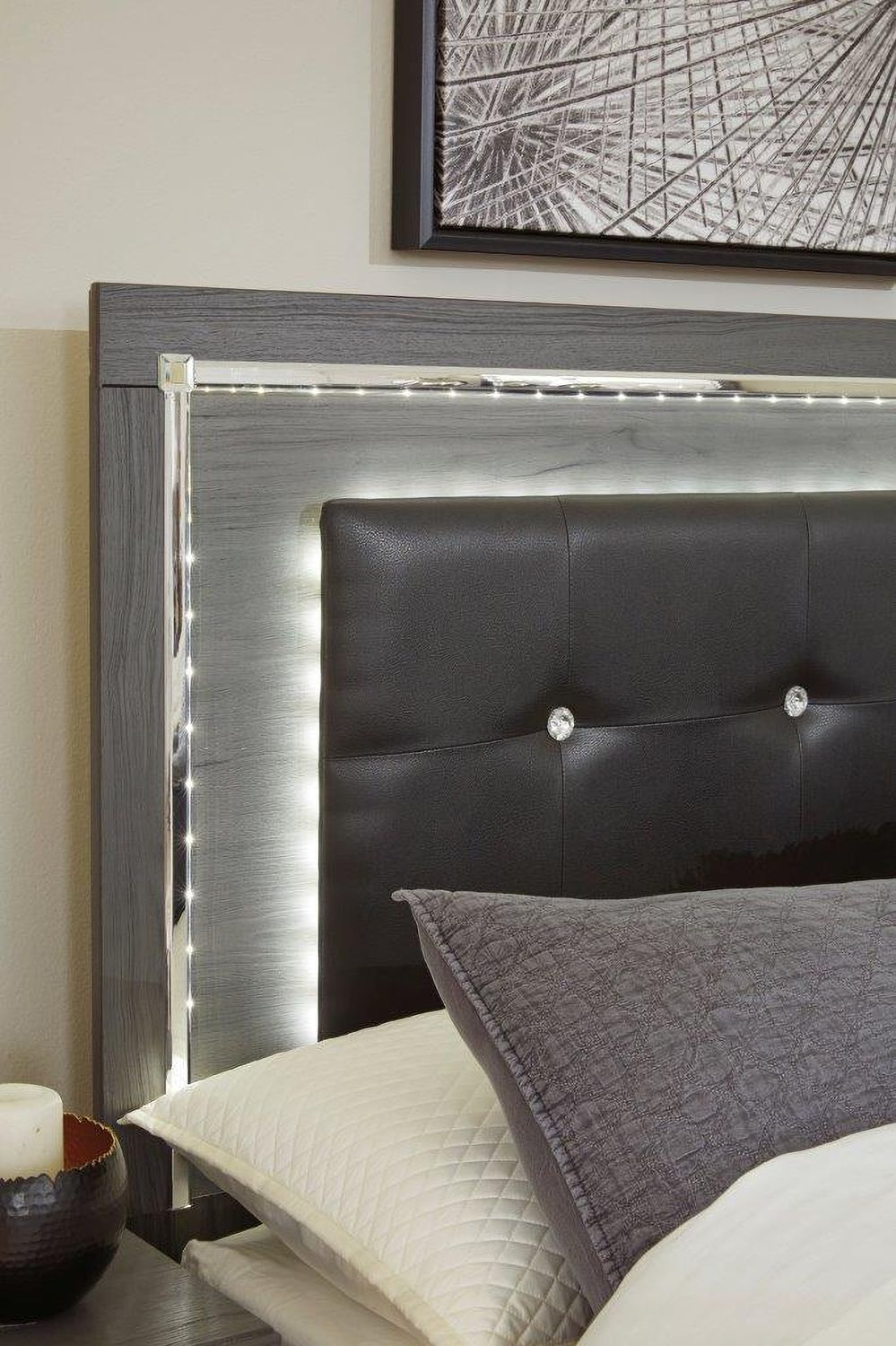 Lodanna Gray King Upholstered Storage Panel Bed B214B13