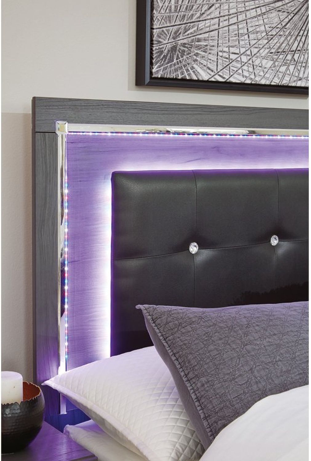 Lodanna Gray Queen Upholstered Panel Bed B214B2
