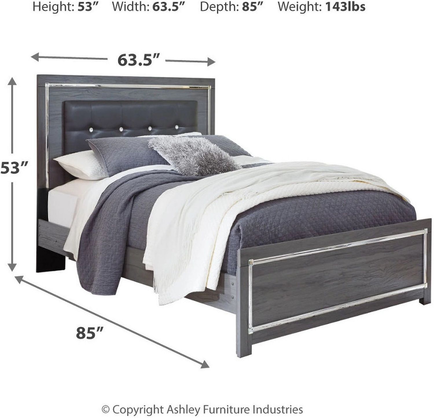 Lodanna Gray Queen Upholstered Panel Bed B214B2