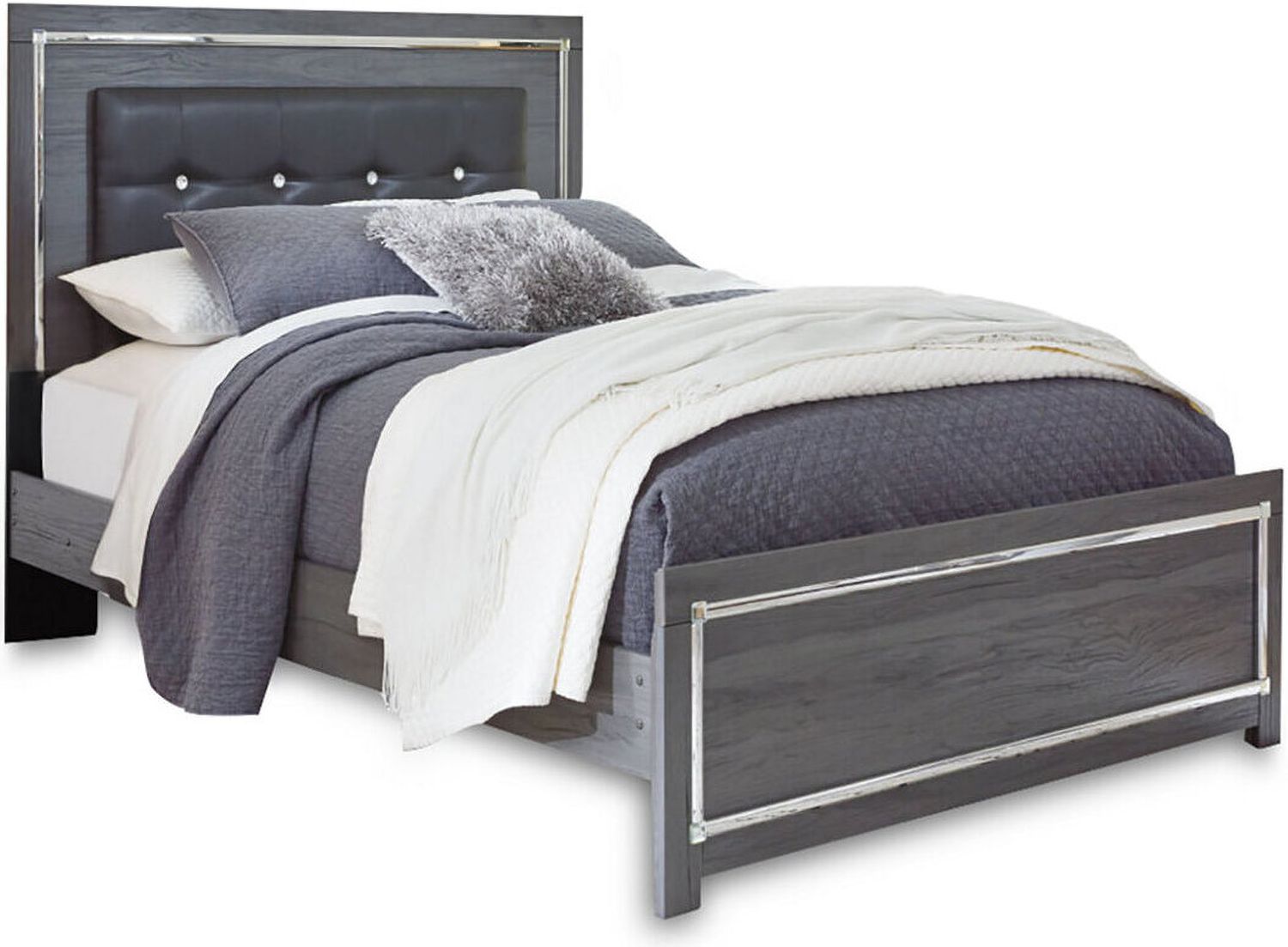 Lodanna Gray Queen Upholstered Panel Bed B214B2