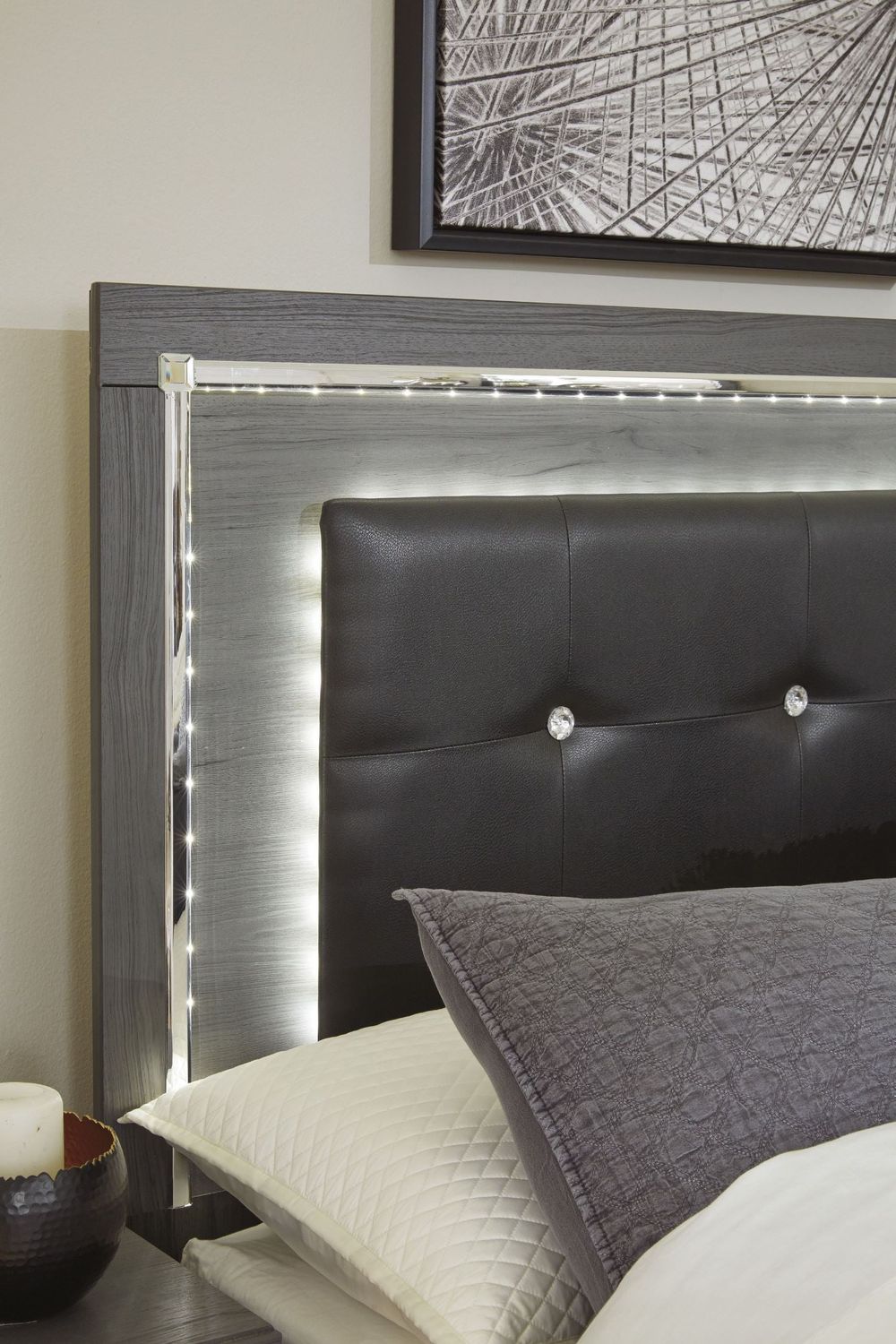 Lodanna Gray Full Upholstered Panel Bed B214B4