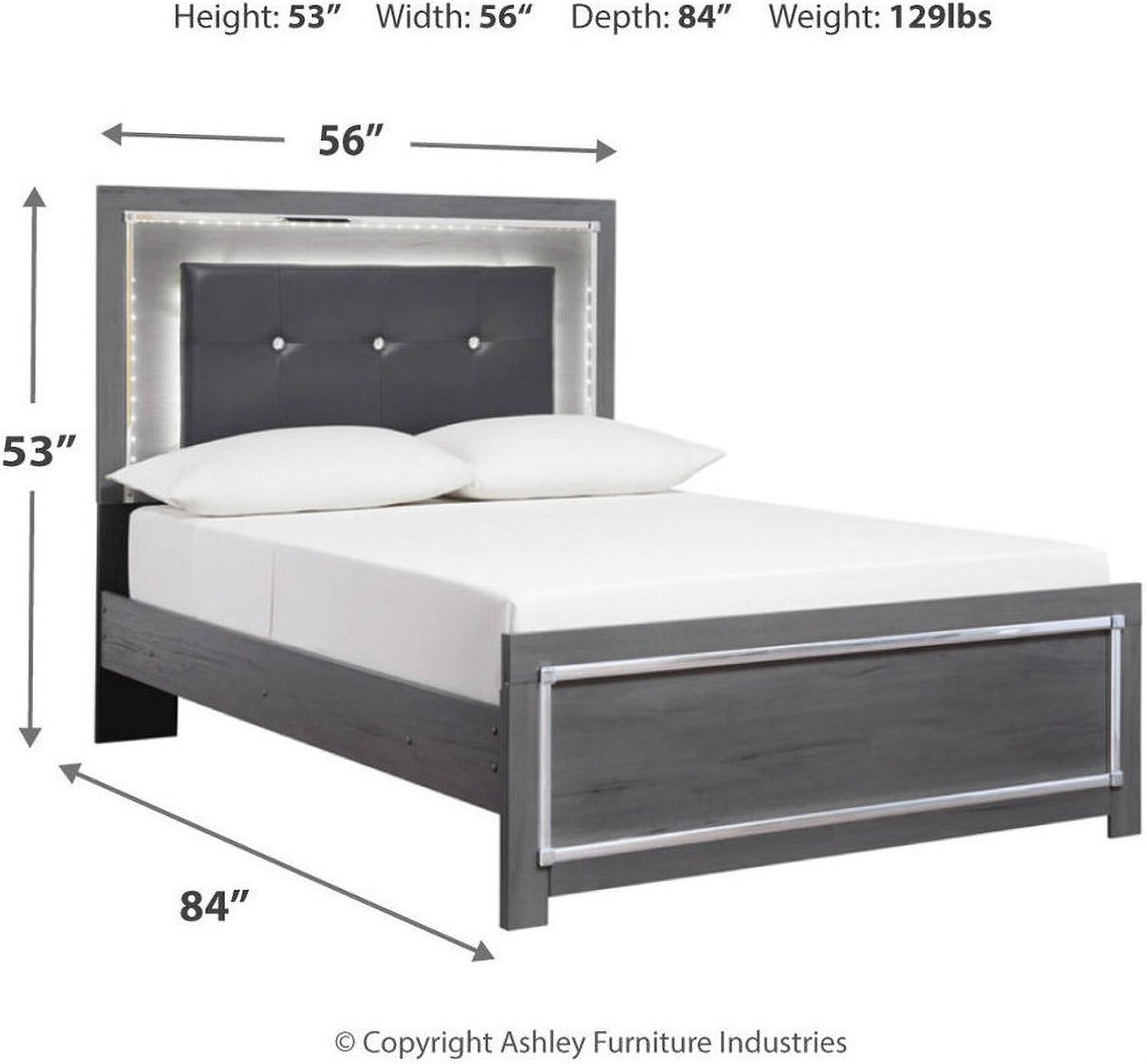 Lodanna Gray Full Upholstered Panel Bed B214B4