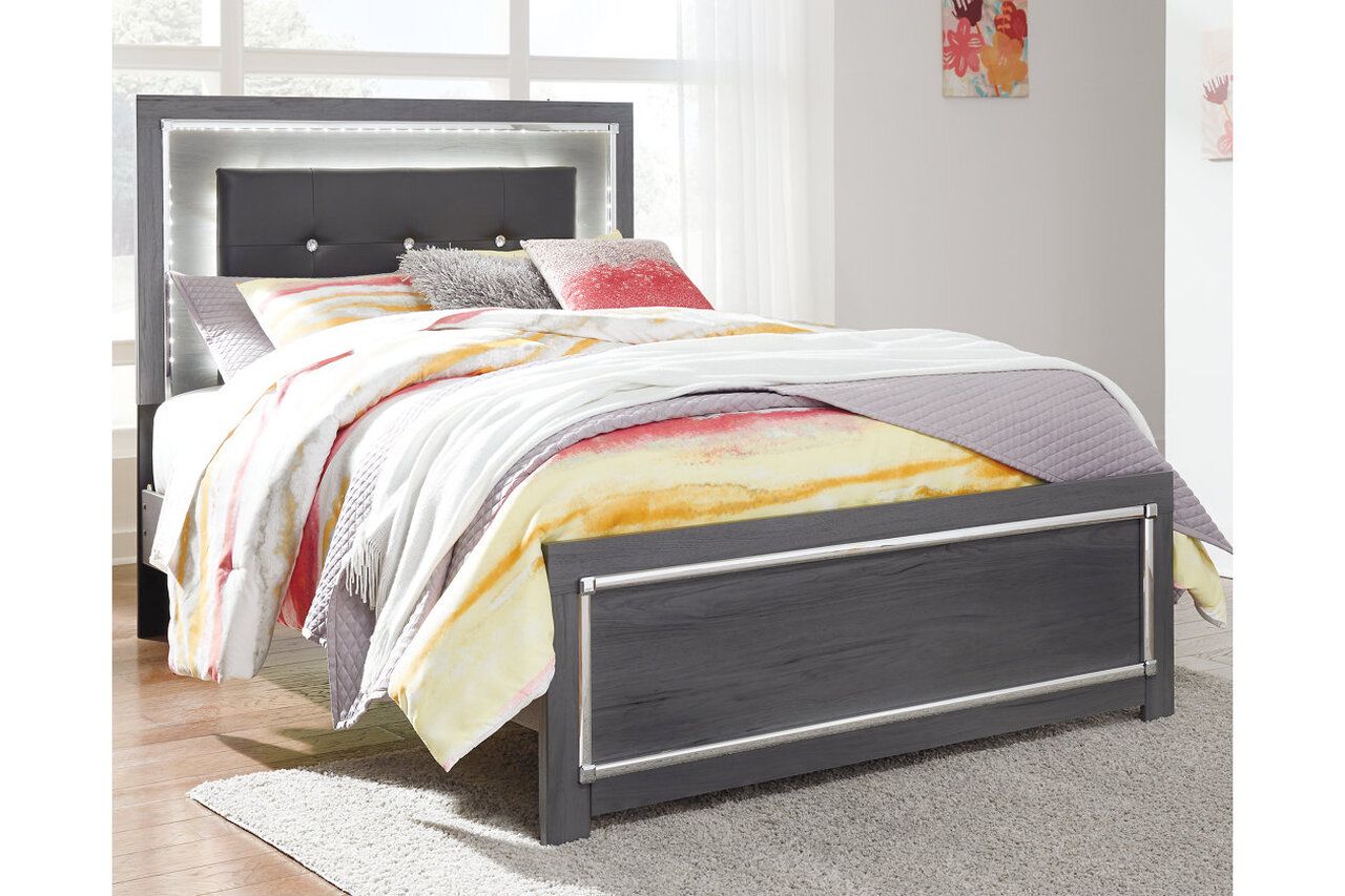 Lodanna Gray Full Upholstered Panel Bed B214B4