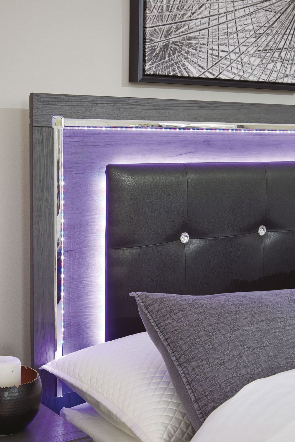 Lodanna Gray Full Upholstered Panel Storage Bed B214B5