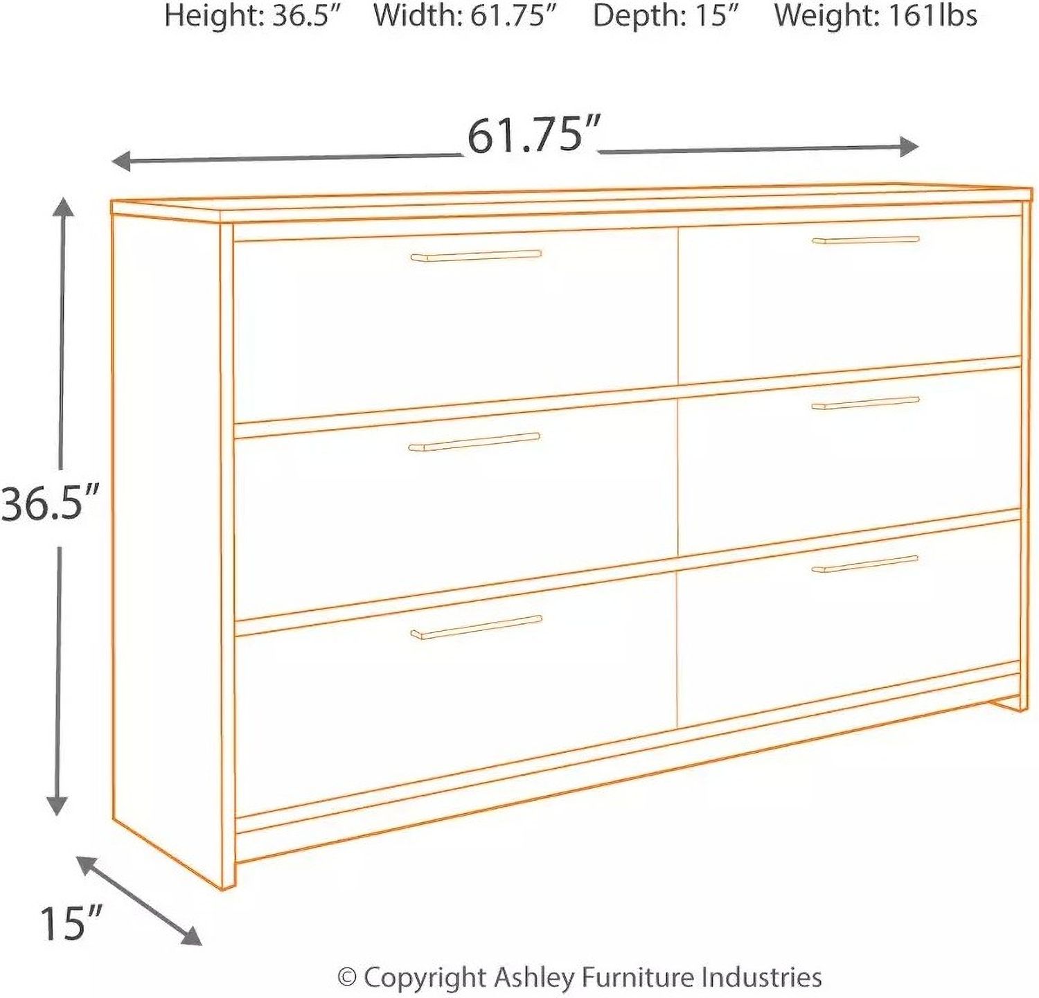 Baystorm Gray Dresser B22131