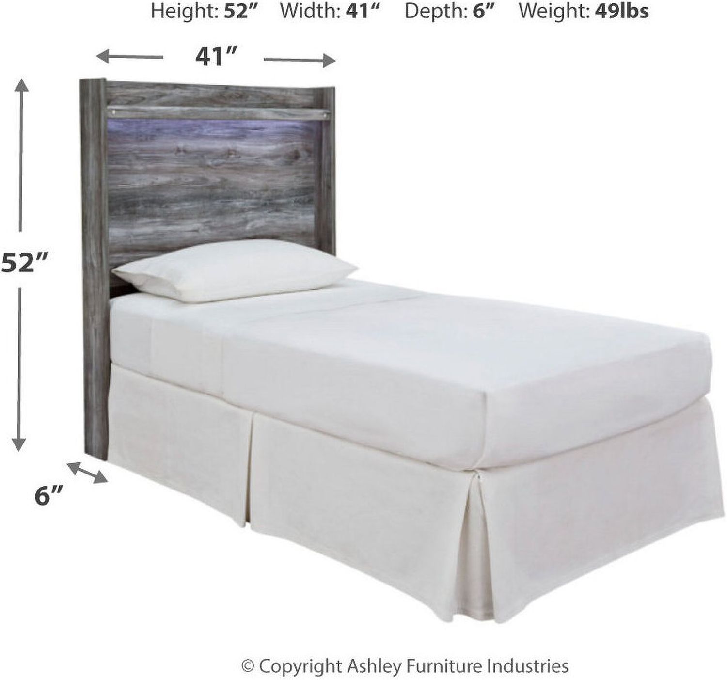 Baystorm Gray Twin Panel Headboard Only B22153