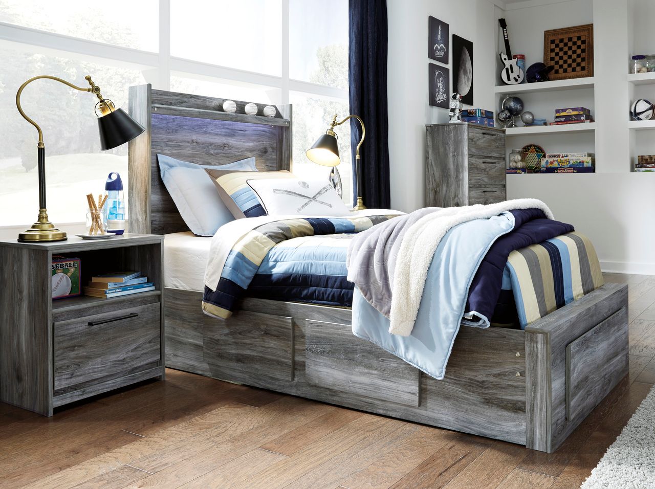 Baystorm Gray Twin Panel Headboard Only B22153