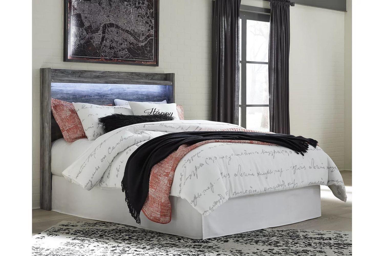 Baystorm Gray Queen Panel Headboard Only B22157