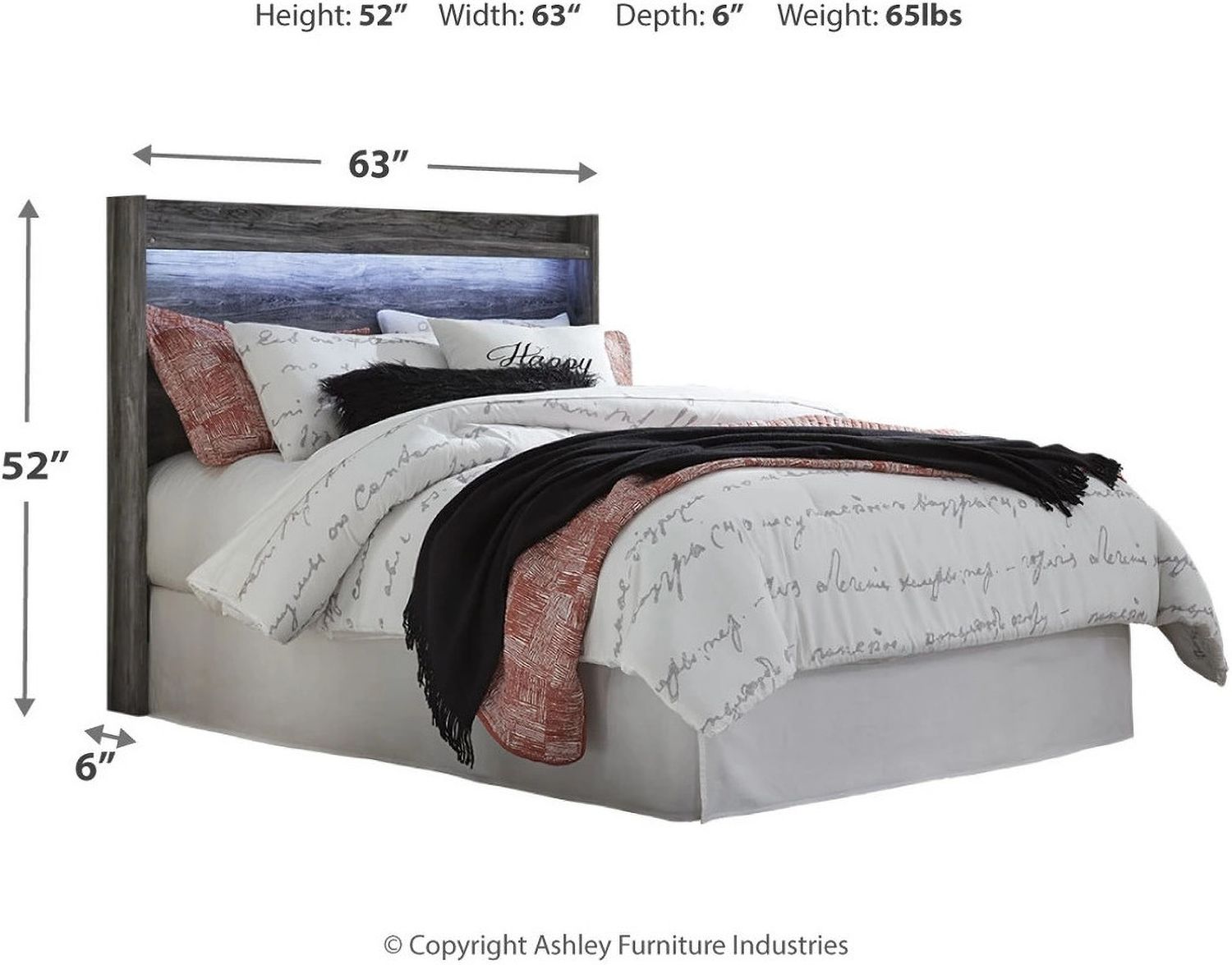 Baystorm Gray Queen Panel Headboard Only B22157