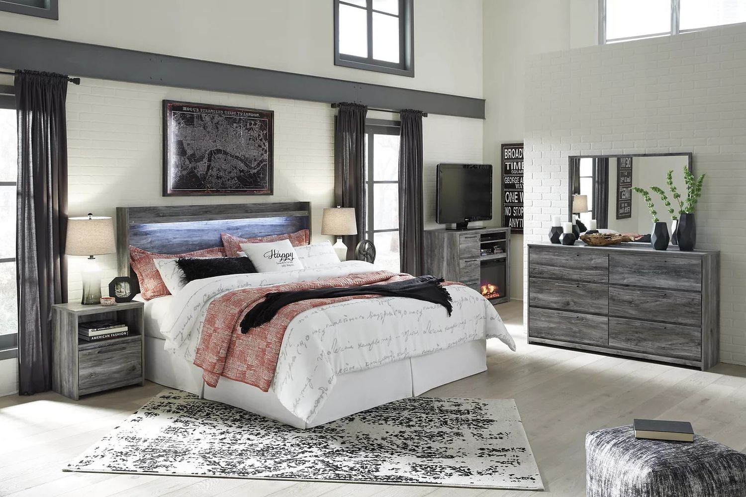 Baystorm Gray King Panel Headboard Only B22158