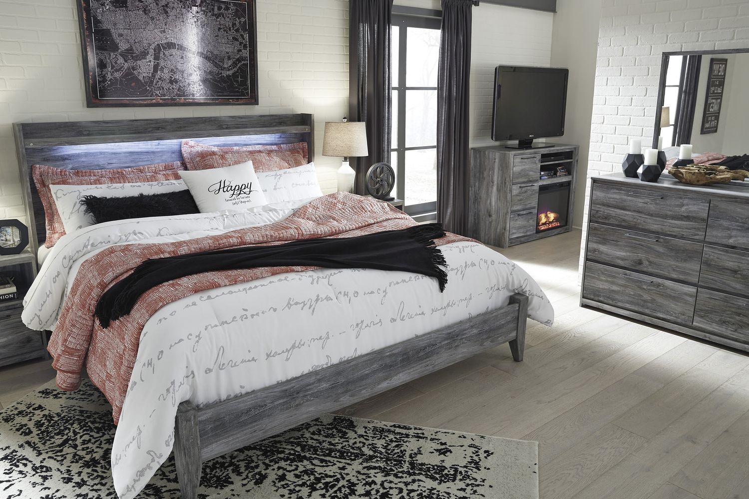 Baystorm Gray King Panel Headboard Only B22158